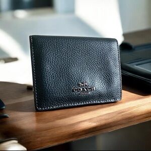 COACH | Small Snap Wallet w/Colorblock Interior Pewter/Pine Green Multi